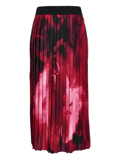 Versace Jeans Couture pleated rose-print skirt Pink 79HAE805NS707