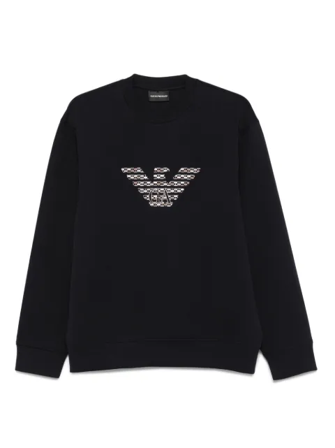 Emporio Armani eagle-emblem embroidered sweatshirt Blue EM002906AF100132