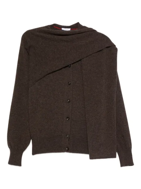 Ferragamo scark-detail cardigan Brown 785853