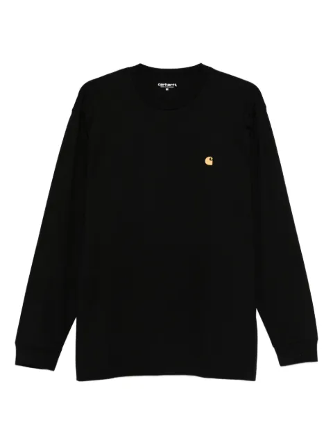 Carhartt WIP logo-embroidered long-sleeve T-shirt Black I026392