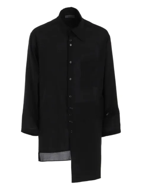Yohji Yamamoto chest pouch pocket blouse Black HPB38235