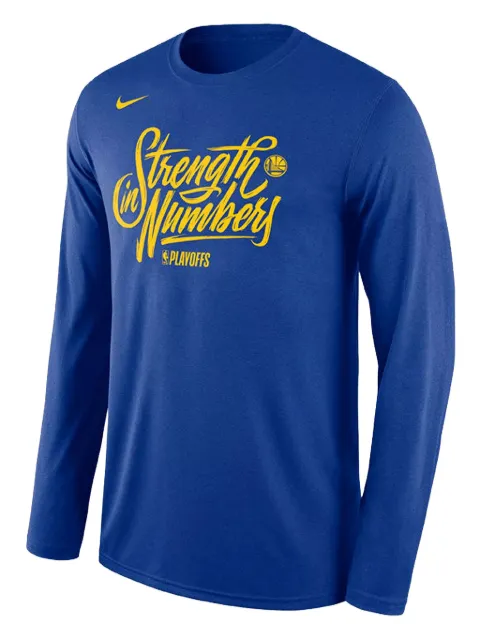 Nike NBA GSW "Blue-Playoffs Strength In Numbers" T-shirt Blue 813158