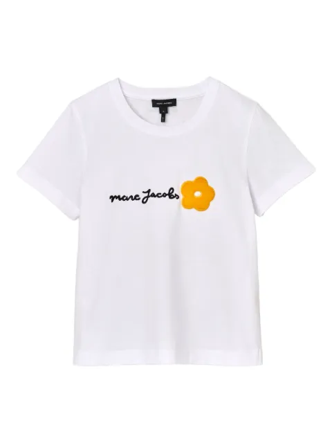 Marc Jacobs Daisy logo flower-appliqué tee White 2F5RTP081C12100