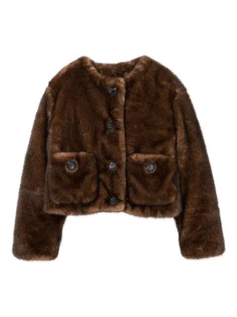 Marc Jacobs patch-pocket faux-fur jacket Brown 2F5RJC058W07900