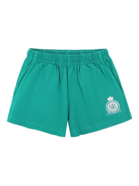 Sporty & Rich logo-print elastic-waist shorts Green SH037620219GR37100