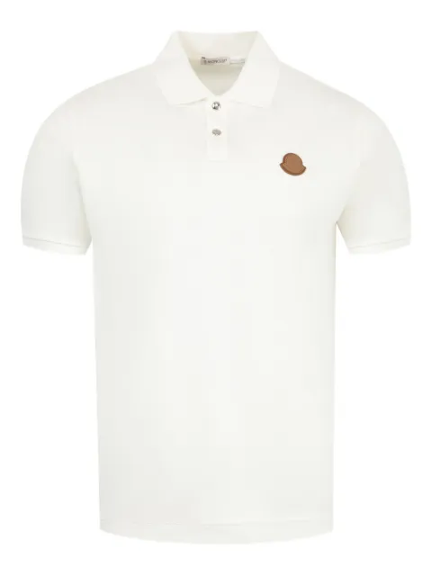 Moncler logo-patch polo shirt Neutrals L20918A0001384556