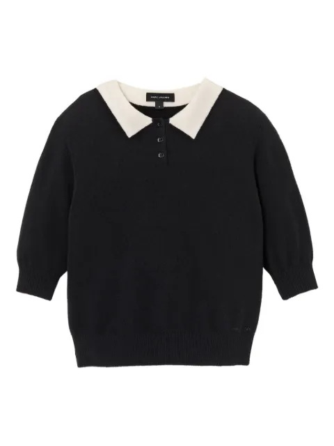 Marc Jacobs contrast-collar wool top Black 2F5RTP012K21001