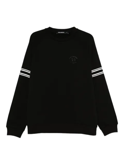 Karl Lagerfeld stripe-detail cotton sweatshirt Black 705032553917
