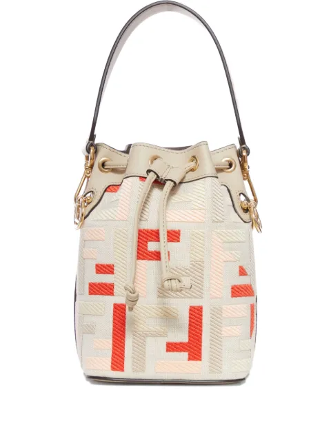 FENDI mini Mon Tresor FF-jacquard bucket bag Neutrals 8BS093AV10
