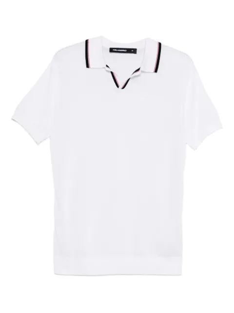 Karl Lagerfeld contrasting-trim polo shirt White 655018553302