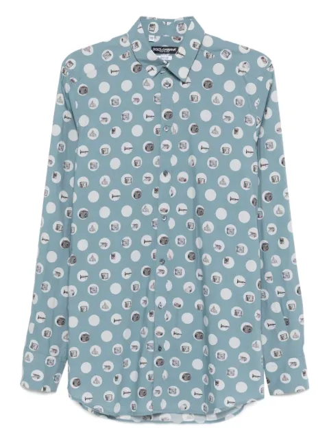 Dolce & Gabbana Pre-Owned 2010s polka-dot shirt Blue DG250GH