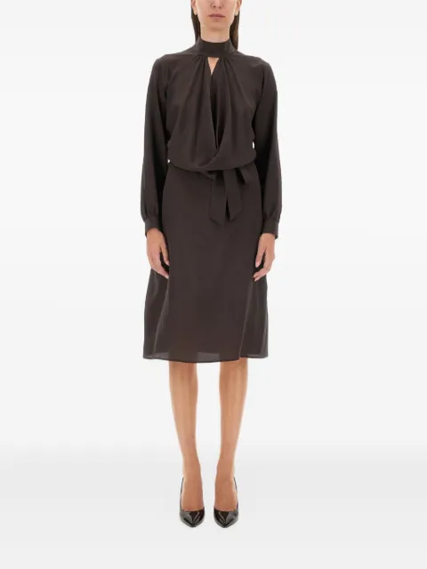 Kiton silk midi dress Brown D58336K0597A01