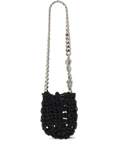 Kara chain-strap knitted shoulder bag Black HB336