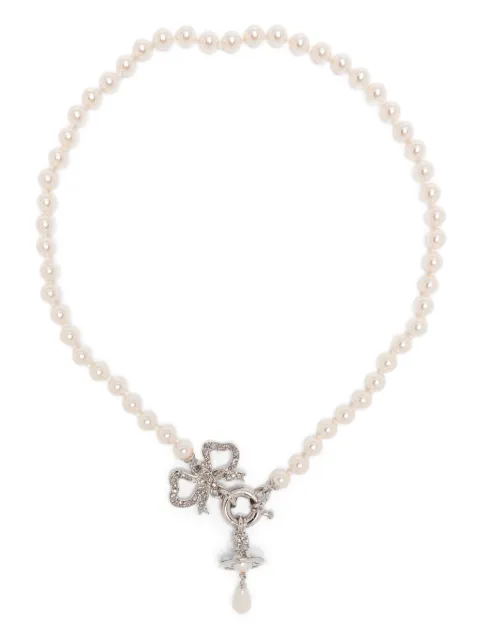 Vivienne Westwood Rigoberta bow-detail necklace Silver 6301014A02
