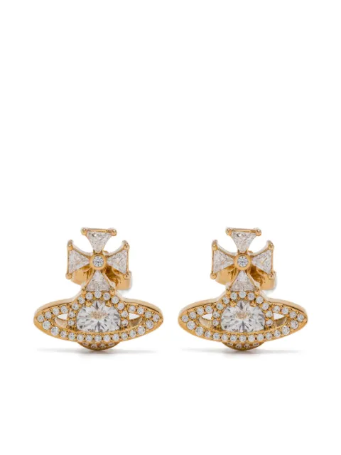 Vivienne Westwood orb cross cubic zirconia earrings Gold 6201037T02