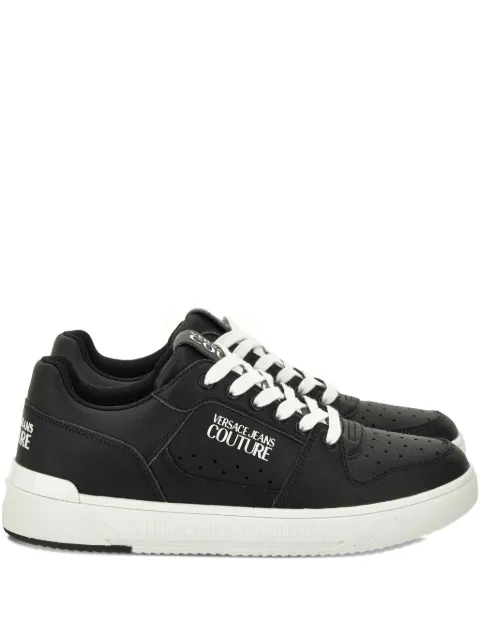 Versace Jeans Couture logo-detailed leather sneakers Black 79YA3SJ4ZPB43