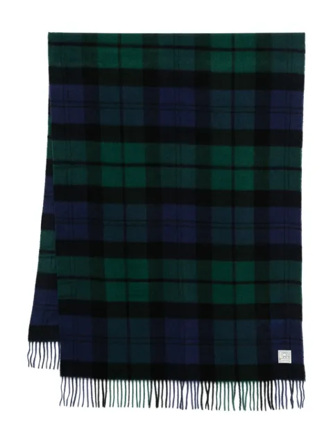 TOTEME checked cashmere scarf Blue 254WSC0152FB0540336