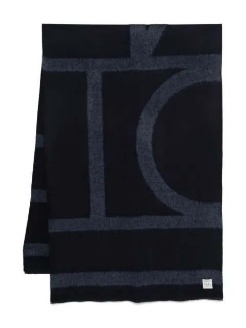 TOTEME monogram-print scarf Blue 254WSC0115FB0510016