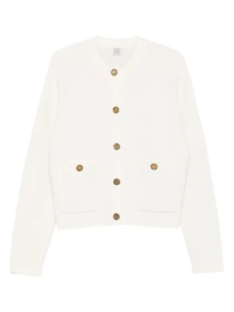 TOTEME patch-pocket buttoned cardigan White 254WRT4357YA0126106