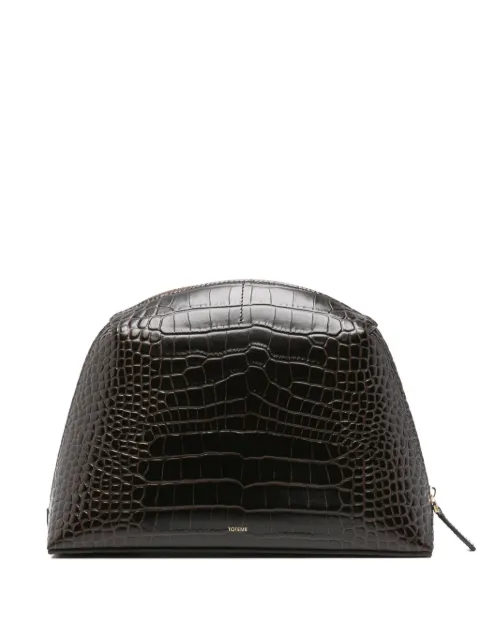 TOTEME medium croco-embossed clutch bag Brown 254WAM0055LE0076034