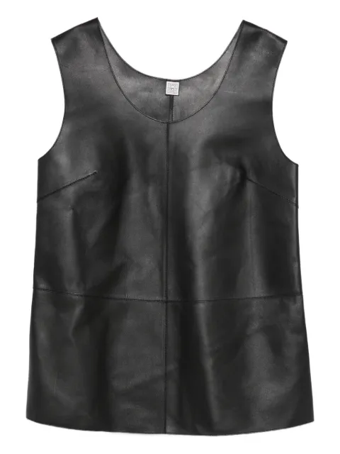 TOTEME scoop-neck leather top Black 254WRT0647LE0171001