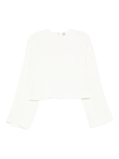 TOTEME raw-hem blouse White 254WRT0694FB0577070