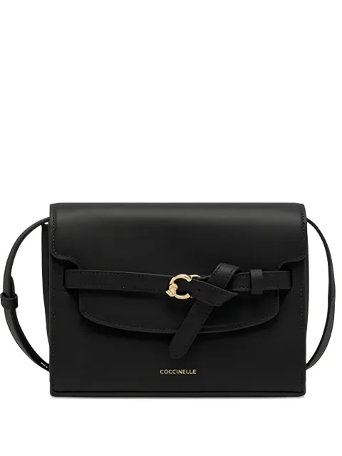 Coccinelle knot-detail leather shoulder bag Black E1TLA150101001