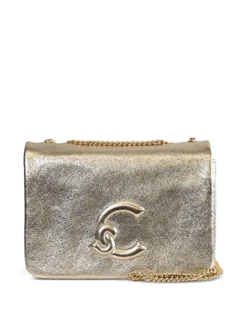 Coccinelle metallic logo-plaque mini bag Gold E5SS5520101J84