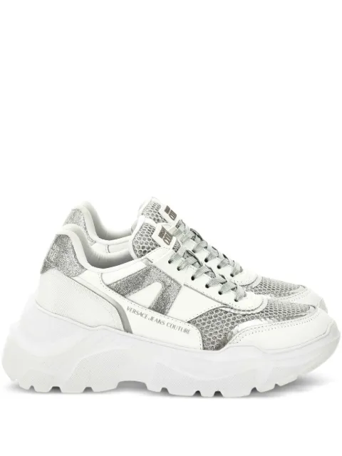 Versace Jeans Couture glitter-panelled chunky sneakers White 79VA3SC4ZSC79