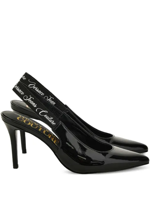 Versace Jeans Couture slingback patent leather pumps Black 79VA3S52ZS859