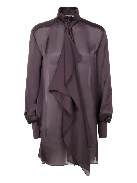 sacai ruffled high-neck blouse Brown 2507975