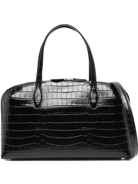 TOTEME medium croc-embossed day tote bag Black 254WAL0110LE0076001