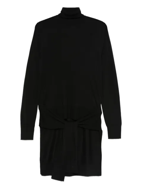 TOTEME double-sleeve tie-front turtleneck dress Black 254WRT0615YA0087001