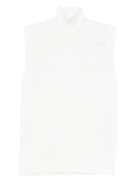 TOTEME turtleneck sleeveless top White 254WRT0477YA0190