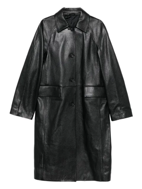 TOTEME raglan-sleeves leather coat Black 254WRO0280LE0070001
