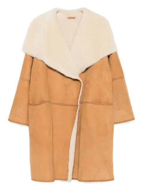 TOTEME draped shearling coat Brown 254WRO0260LE0169105