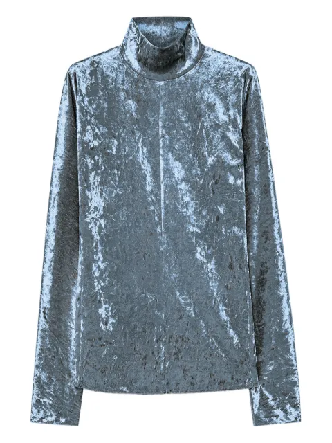 Forte Forte crushed-velvet high-neck top Blue 14100F48A7050