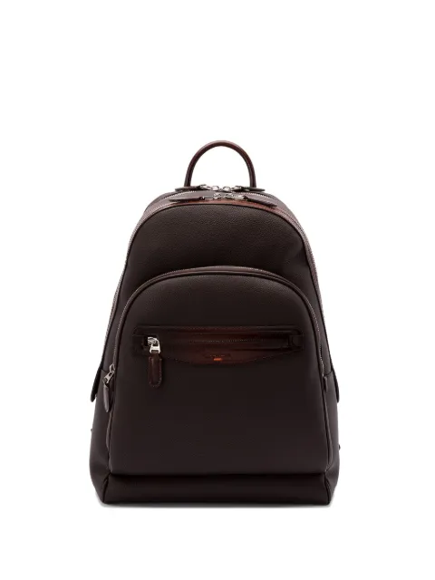 Santoni leather zip-fastening backpack Brown UIBBA2647BSACUH