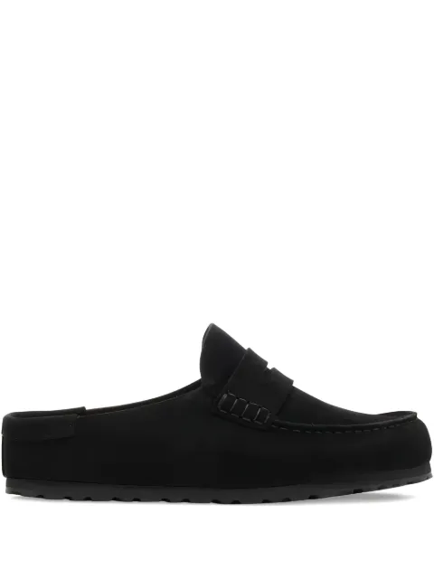 Birkenstock Naples Wrapped penny-strap suede mules Black 1030813