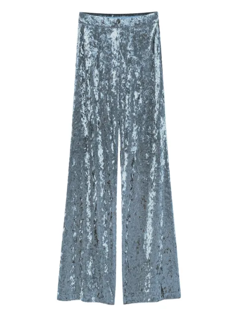 Forte Forte crushed-velvet trousers Blue 14102F48A7050