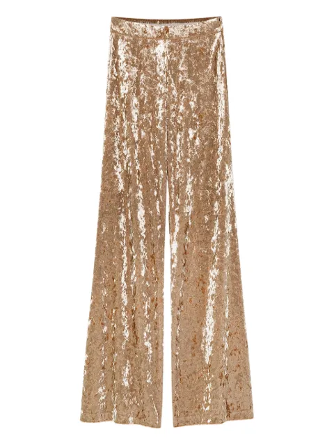 Forte Forte crushed-velvet flared trousers Gold 14102MYPANTS