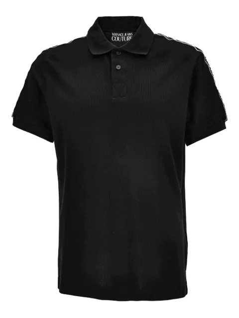 Versace Jeans Couture tape-detail polo shirt Black 79GAGT05CJ01T