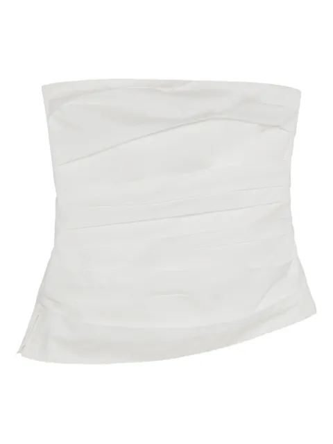 SIMKHAI strapless pleated bustier top White 3252039T