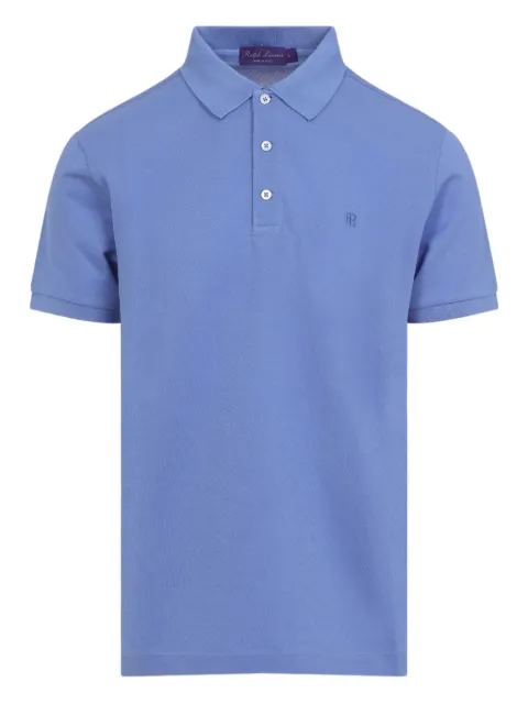 Ralph Lauren Purple Label embroidered cotton polo shirt Blue 790877021042