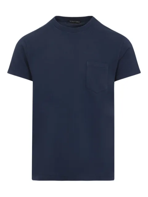 TOM FORD patch-pocket short-sleeve T-shirt Blue JCS015JMC080