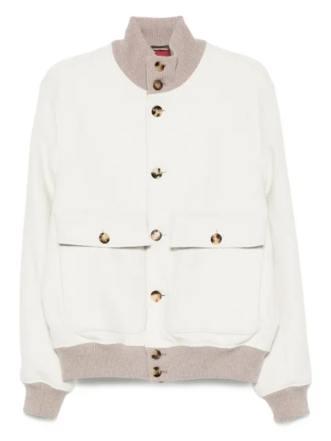 Brunello Cucinelli button-up bomber jacket Neutrals MY4966559CJZ81