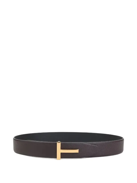 TOM FORD leather T-buckle belt Brown TB178LCL236G