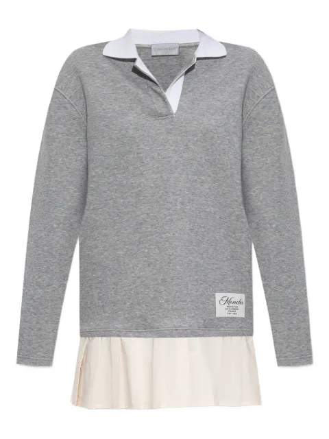 Moncler pleated-panel polo dress Grey K20938I0000589B1I