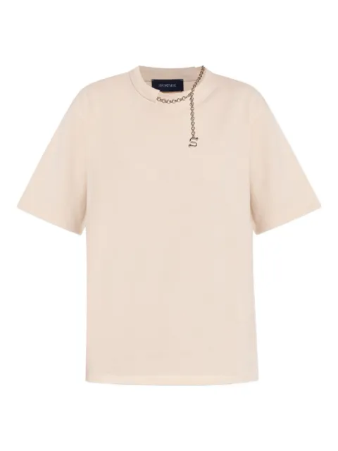 Sportmax chain-embellished cotton T-shirt Neutrals 2522946025600