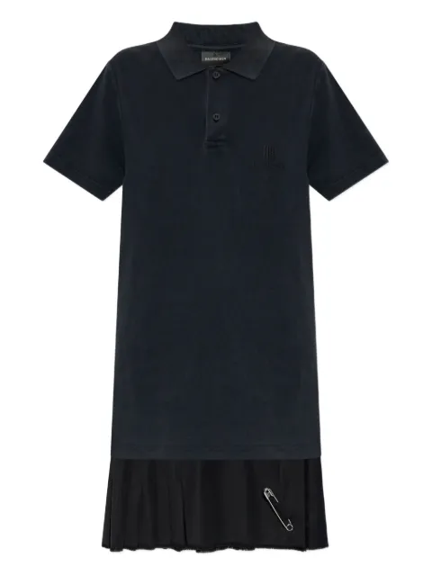 Balenciaga pleated-panel polo dress Black 838784TOT03